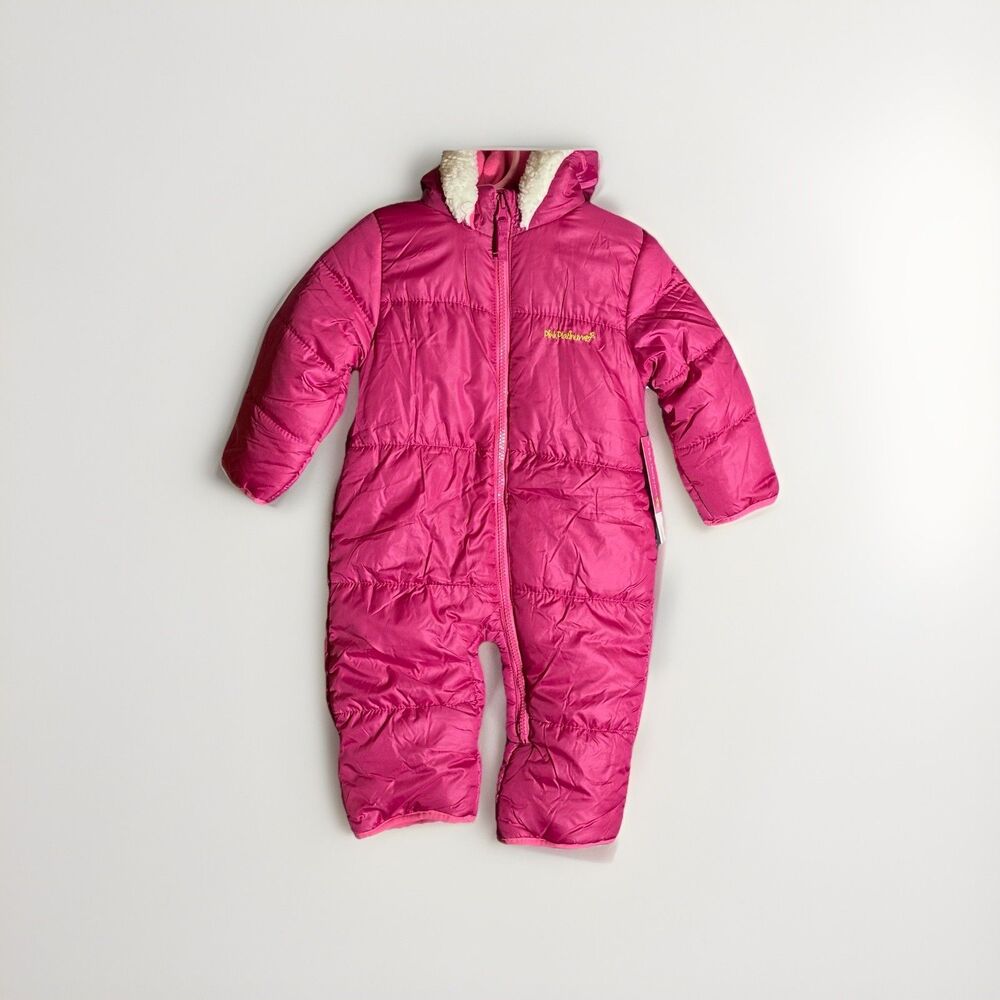 Pink Platinum Infant Girls One Piece Puffer Winter Snowsuit Pink Size 9-1 2 Mon